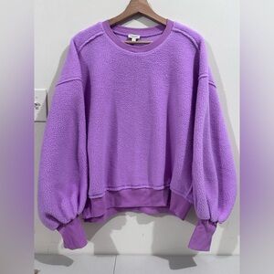 Pilcro by Anthropologie Lavender Crew Neck Sweater